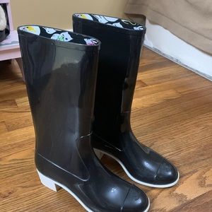 Chanel rain boots